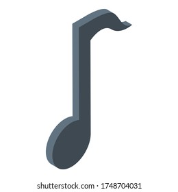 Music note icon. Isometric of music note vector icon for web design isolated on white background