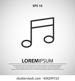 music note icon. music note line icon