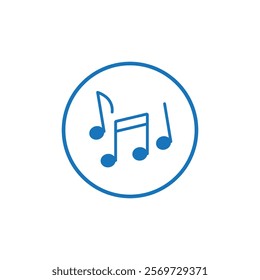 Music note icon Line Art Logo set