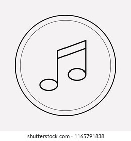 Music note icon line element. Vector illustration of music note icon line isolated on clean background for your web mobile app logo design.