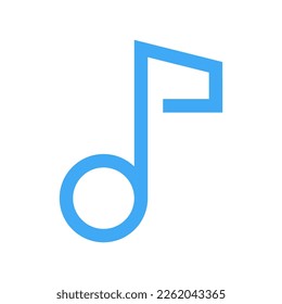 Music note icon line isolated on white background. Black flat thin icon on modern outline style. Linear symbol and editable stroke. Simple and pixel perfect stroke vector illustration.