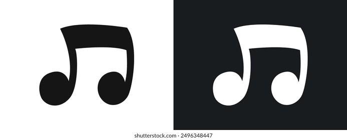 music note icon linear graphics set vector in black