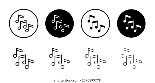 Music note icon linear logo isolated