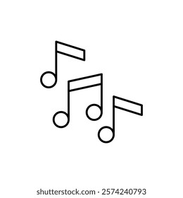Music note icon linear logo isolated