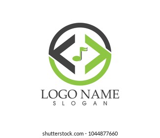 Music note icon logo design concept