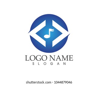 Music note icon logo design concept