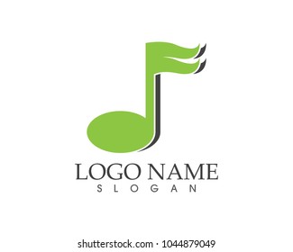 Music note icon logo design concept