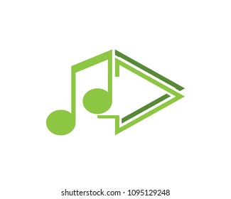 Music note icon logo design template