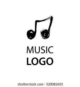 Music note icon logo. Music logotype.
Hand drawn vector illustration