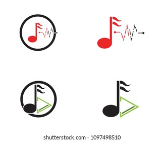Music note icon logo template