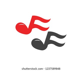 Music note icon logo template