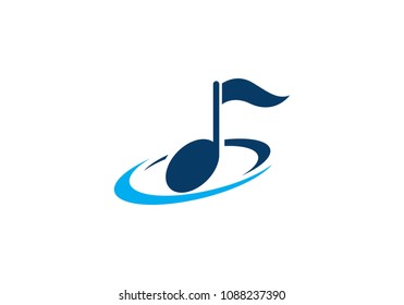 Music note Icon logo  Vector template
