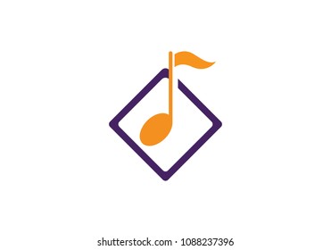 Music note Icon logo  Vector template