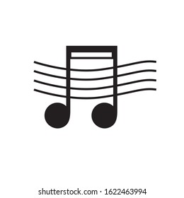 music note icon logo vector