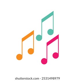 Music note icon logo vector