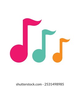 Music note icon logo vector