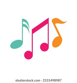 Music note icon logo vector