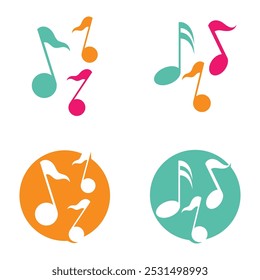Music note icon logo vector