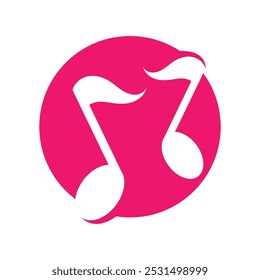 Music note icon logo vector