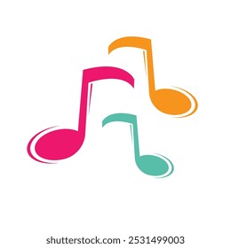 Music note icon logo vector