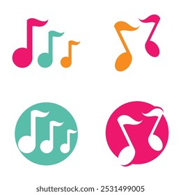 Music note icon logo vector