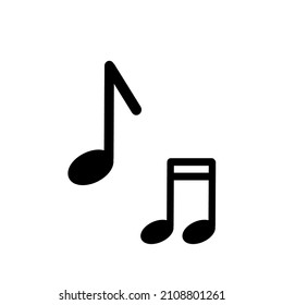 Music note icon. Melody sign. Sound producer element. Creative logo. Flat design. Vector illustration. Stock image. 