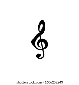 Music note icon. Melody symbol. Logo design element