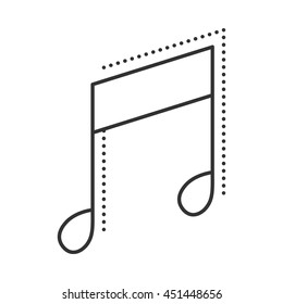 Music note icon. Melody thin line symbol. Vector illustration.