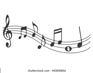 Music note Icon. Melody vector 