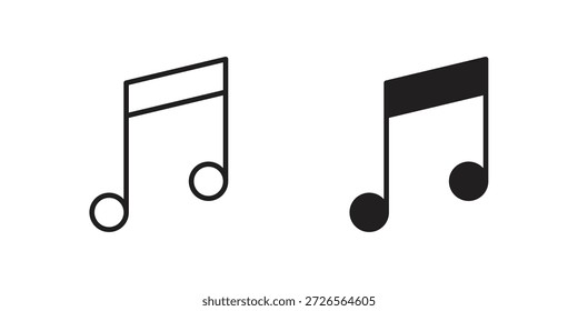 Music note icon. Monochrome simple icons for templates, web design
