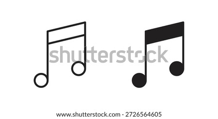 Music note icon. Monochrome simple icons for templates, web design