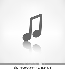 Music note icon. Musical background