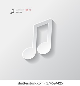 Music note icon. Musical background