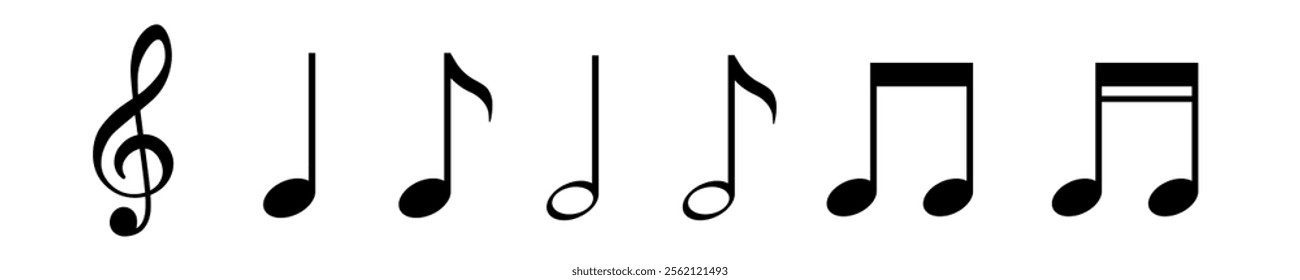 Music note icon. Musical note icons