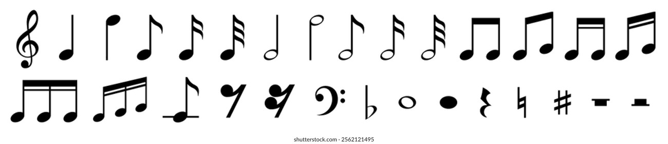 Music note icon. Musical note icons