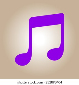 Music note icon. Musical symbol. Flat design style.