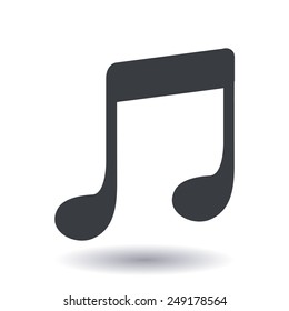 Music note icon. Musical symbol. Flat design style.