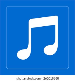 Music note icon. Musical symbol. Flat design style.