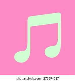 Music note icon. Musical symbol. Flat design style.