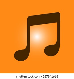 Music note icon. Musical symbol. Flat design style.