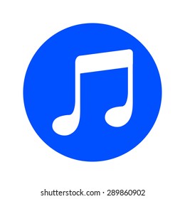 Music note icon. Musical symbol. Flat design style.