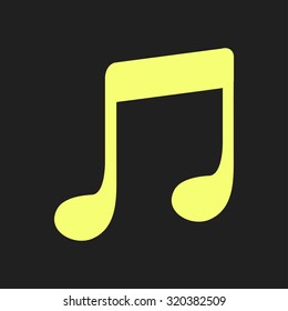 Music note icon. Musical symbol. Flat design style.