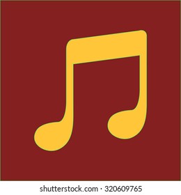 Music note icon. Musical symbol. Flat design style.