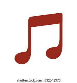 Music note icon. Musical symbol. Flat design style.