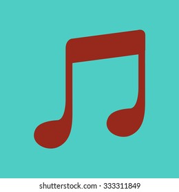 Music note icon. Musical symbol. Flat design style.