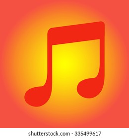 Music note icon. Musical symbol. Flat design style.