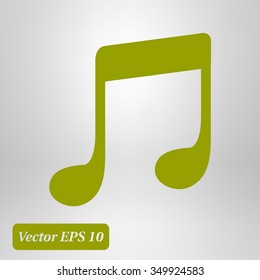 Music note icon. Musical symbol. Flat design style.