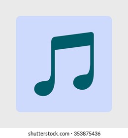Music note icon. Musical symbol. Flat design style.