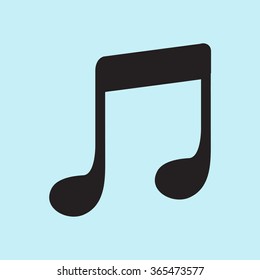 Music note icon. Musical symbol. Flat design style.