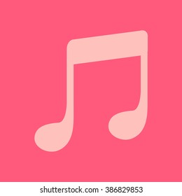 Music note icon. Musical symbol. Flat design style.